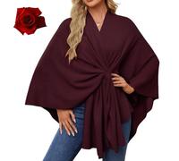 Simplifyleast Shawl Wrap, Elegant Wraps Soft Open Front Poncho Sweater, Women's Solid Color Pashmina Shawl, for Women (#14)