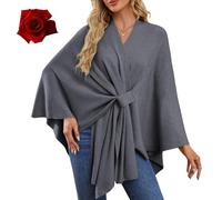 Simplifyleast Shawl Wrap, Elegant Wraps Soft Open Front Poncho Sweater, Women's Solid Color Pashmina Shawl, for Women (#17)