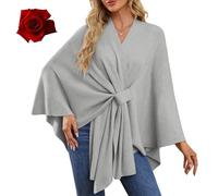 Simplifyleast Shawl Wrap, Elegant Wraps Soft Open Front Poncho Sweater, Women's Solid Color Pashmina Shawl, for Women (#16)