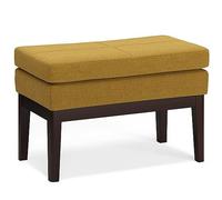 Simplihome Carlson - Panca ottomana in legno di pino massiccio, con gambe in noce scuro, 38 x 66,4 x 44 cm (altezza x larghezza x profondità), seduta compatta per soggiorno