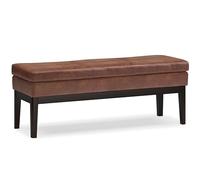 Simplihome Carlson - Panca ottomana rettangolare con seduta in pelle sintetica marrone invecchiata, 114,3 cm di larghezza, per soggiorno e camera da letto