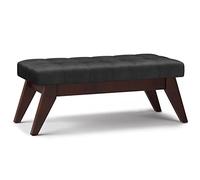 SIMPLIHOME Draper - Panca ottomana rettangolare in ecopelle nera invecchiata, 101,6 cm di larghezza, metà secolo, per soggiorno e camera da letto