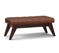 SIMPLIHOME Draper - Panca ottomana rettangolare trapuntata, 101,6 cm di larghezza, stile moderno, in ecopelle marrone, per soggiorno e camera da letto