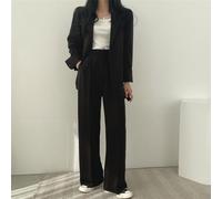 Simplistic Elegance - Completo da donna con giacca e pantaloni classici, 2 pezzi, 3XL, colore: nero