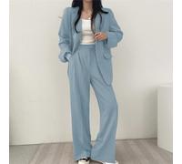 Simplistic Elegance - Completo da donna in 2 pezzi, con giacca classica e pantaloni, colore: blu
