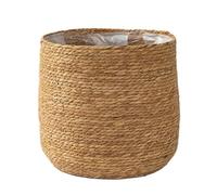 Simpls Vaso da fiori in erba marina - Vaso da fiori intrecciato - Fioriera decorativa con inserto in pellicola di plastica in stile bohémien, durevole, facile da usare, di alta qualità