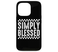 Simply Blessed - Schema a scacchiera Love Custodia per iPhone 13 Pro