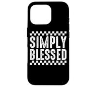 Simply Blessed - Schema a scacchiera Love Custodia per iPhone 16 Pro