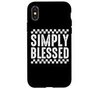 Simply Blessed - Schema a scacchiera Love Custodia per iPhone X/XS