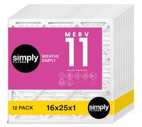 Simply by MervFilters - Filtri aria per forno a corrente alternata, 16 x 25 x 1, Merv 11, MPR 1000, confezione da 12