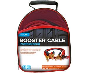 Simply Cavo Jump Booster professionale SP200, consigliato per auto fino a 2000 cc, 200 A, 2,5 metri (la confezione può variare)