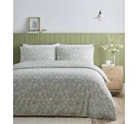 Simply Charlotte Olivia - Set copripiumino per letto matrimoniale, motivo floreale, colore: verde salvia