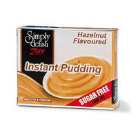 Simply Delish, Sugar Free Instant Pudding - Gluten Free, Vegan Sweet, Hazelnut Flavour - Pack of 24, Low Fat Pudding