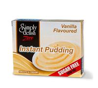 Simply Delish, Sugar Free Instant Pudding - Gluten Free, Vegan Sweet, Vanilla Flavour - Pack of 24, Low Fat Pudding