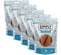 SIMPLY FROM NATURE Meat Strips Strisce di carne con coniglio e carote per cani 5 x 80g