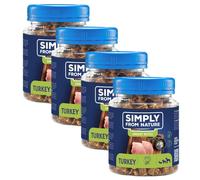 SIMPLY FROM NATURE Smart Bites Snack di tacchino per cani 4 x 130g