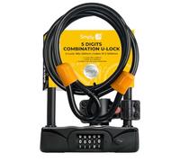 Simply Lucchetto a U con combinazione a 5 cifre, massima sicurezza, materiale di alta qualità, resiste a tagli e manomissioni, per moto, biciclette, bici elettriche, mountain bike, scooter, biciclette
