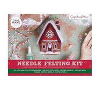 Simply Make Kit per infeltrimento ad ago per casa di pan di zenzero, include lana, aghi, strumenti, principianti, kit per infeltrimento ad ago, artigianato, artigianato, decorazione, regalo, hobby per