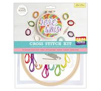 Simply MAKE Kit per punto croce, motivo: Love Wins, per bambini e adulti, cerchio, filo da ricamo, artigianato per adulti, principianti, kit per artigianato