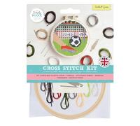 Simply MAKE Kit per punto croce, motivo partite di calcio, per bambini e adulti, cerchio, filo da ricamo, artigianato per adulti, kit per principianti