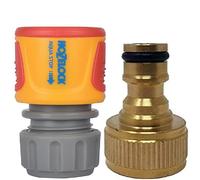 Simply Products Adattatore per rubinetto in ottone da 3/4" con connettore Hozelock Quick Connect Soft Touch AquaStop
