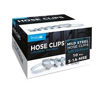 Simply S-1A-MSE - Confezione da 10 clip per tubo flessibile in acciaio dolce, 22-30 mm, resistente, resistente, facile da usare