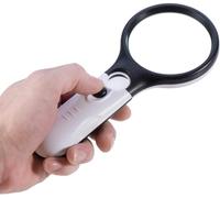 Simply Silver - Lente d'ingrandimento portatile 100x, lente di ingrandimento da lettura con 3 LED
