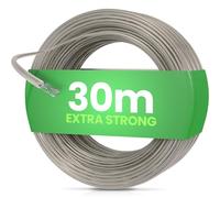SimplySmooth Stendibiancheria 30m - Corda con anima in acciaio in 3 lunghezze - Extra resistente e robusta - Per giardino, campeggio e stendibiancheria - Corda da esterno