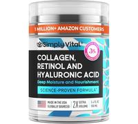 SimplyVital Crema al collagene al retinolo e acido ialuronico anti invecchiamento con retinolo per viso, collo e décolleté, idratante quotidiano, 100 ml