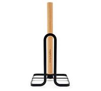 simplywire - Porta rotolo da cucina in legno e filo piatto nero