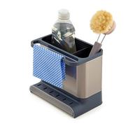 simplywire - Portaoggetti da lavello - Organizer per lavello da cucina - Vassoio raccogligocce rimovibile - Antiscivolo - Grigio e acciaio inossidabile