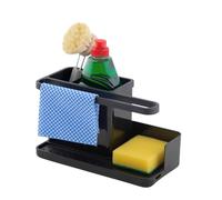 simplywire - Portaoggetti da lavello - Organizer per lavello da Cucina - Vassoio raccogligocce Rimovibile - Antiscivolo - Nero
