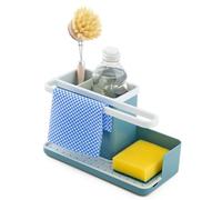simplywire - Portaoggetti da lavello - Organizer per lavello da cucina - Vassoio raccogligocce rimovibile - Antiscivolo - Verde foglia di tè e bianco