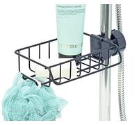 simplywire - Portaoggetti per doccia - Da avvitare su asta per doccia - Mensola bagno senza foratura - Nero