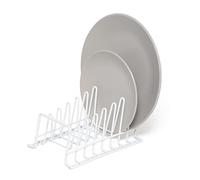 simplywire - Rastrelliera per piatti/scolapiatti - Organizer per credenze da cucina - Bianco - Piccolo