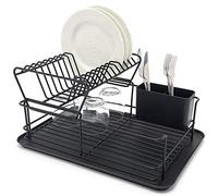 simplywire - Scolapiatti a due livelli - Griglia rimovibile e portaposate - Nero