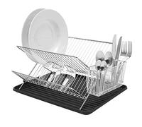 simplywire - Scolapiatti pieghevole - Rastrelliera con portaposate - Acciaio cromato