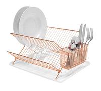 simplywire - Scolapiatti pieghevole - Rastrelliera con portaposate - Acciaio cromato ramato