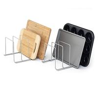 simplywire - Soporte para bandejas de Horno y Tablas de Cortar - Paquete de 2 - Almacenamiento de sartenes - Organizador para armarios de Cocina - Cromado