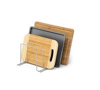 simplywire - Supporto per teglie e taglieri - Rastrelliera per coperchi, pentole e padelle - Organizer per credenze da cucina - Acciaio cromato