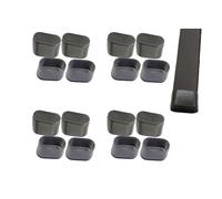 Simpracon Tappi ovali per gambe di sedie con feltro, protezioni per pavimenti in gomma, per mobili e tavoli, per pavimenti in legno duro, evitano graffi, nessun rumore (nero, 16 pezzi, 30 x 15 mm)