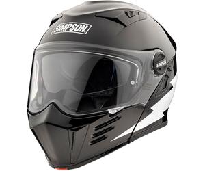 Simpson Darksome Hellfire, casco flip up L female Nero/Bianco