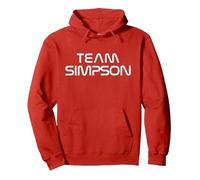 Simpson Family Name Show Support Be On Team Simpson Felpa con Cappuccio, Unisex per Adulti, Rosso, L