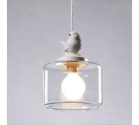 Simpucili a ciondolo in vetro Lights Nordic Creative Resin Bird Hanging Lampade a sospensione E27 Lampada a soffitto regolabile per il bar del ristorante Bar Club della stanza per bambini FANDIAO
