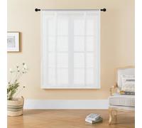 SIMPVALE 1 Pezzo Tenda a Pacchetto in Tulle con Fiocco, Tenda Trasparente con Passante per Asta, Tenda Romantica in Pizzo, Tenda in Voile Traslucida per Soggiorno, Camera da Letto, Balcone, Cucina