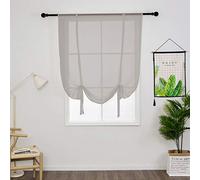 SIMPVALE 1 pezzo - Tenda a rullo in tulle traslucida, con tasca verticale per camera da letto, cucina, soggiorno, grigio, larghezza 60 x altezza 120 cm