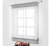 SIMPVALE 1 tenda a rullo con passante, trasparente, per finestra, per camera da letto, balcone, cucina, larghezza 80 cm, altezza 120 cm, grigio