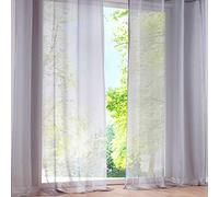 SIMPVALE 2 Pezzi Tende Voile Trasparenti per Finestra, Soggiorno, Camera e Balcone (Larghezza 140 cm/Altezza 270 cm, Grigio)