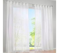 SIMPVALE 2 pezzi tende voile trasparenti per finestre e balcone, bianco, Larghezza 140 cm, Altezza 175 cm
