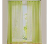 SIMPVALE 2 Pezzo Tenda Finestra Velata Elegante Voile con Ganci per Binario per Camera da Letto Soggiorno Balcone, verde, 140x145cm